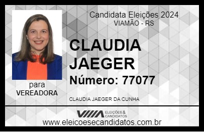 Candidato CLAUDIA JAEGER 2024 - VIAMÃO - Eleições