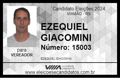 Candidato EZEQUIEL GIACOMINI 2024 - VIAMÃO - Eleições