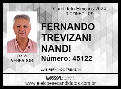 Candidato FERNANDO TREVIZANI  NANDI 2024 - RIOZINHO - Eleições