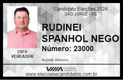 Candidato RUDINEI SPANHOL NEGO 2024 - SÃO JORGE - Eleições