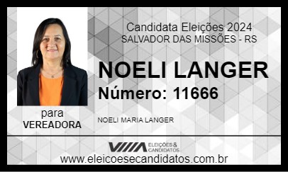 Candidato NOELI LANGER 2024 - SALVADOR DAS MISSÕES - Eleições