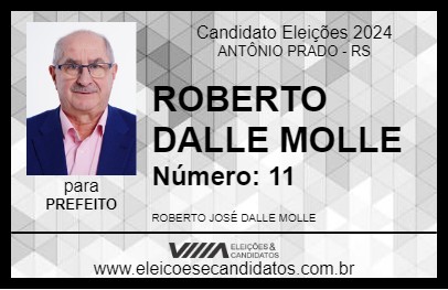 Candidato ROBERTO DALLE MOLLE 2024 - ANTÔNIO PRADO - Eleições