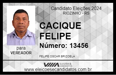 Candidato CACIQUE FELIPE 2024 - RIOZINHO - Eleições