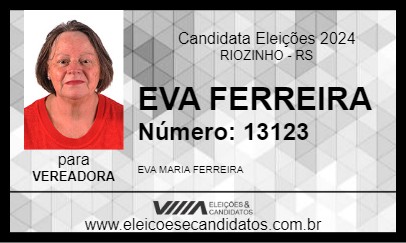 Candidato EVA FERREIRA 2024 - RIOZINHO - Eleições