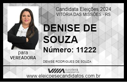 Candidato DENISE DE SOUZA 2024 - VITÓRIA DAS MISSÕES - Eleições