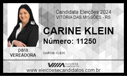 Candidato CARINE KLEIN 2024 - VITÓRIA DAS MISSÕES - Eleições