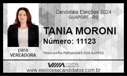 Candidato TANIA MORONI 2024 - GUAPORÉ - Eleições