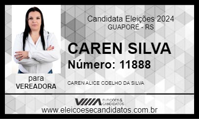 Candidato CAREN SILVA 2024 - GUAPORÉ - Eleições