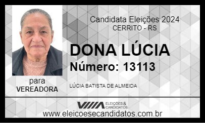 Candidato DONA LÚCIA 2024 - CERRITO - Eleições