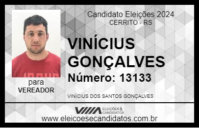 Candidato VINÍCIUS GONÇALVES 2024 - CERRITO - Eleições