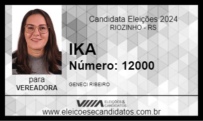 Candidato IKA 2024 - RIOZINHO - Eleições