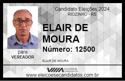 Candidato ELAIR DE MOURA 2024 - RIOZINHO - Eleições