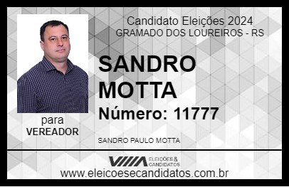 Candidato SANDRO MOTTA 2024 - GRAMADO DOS LOUREIROS - Eleições