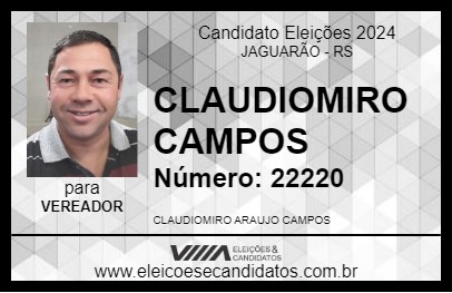 Candidato CLAUDIOMIRO CAMPOS 2024 - JAGUARÃO - Eleições