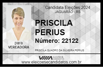 Candidato PRISCILA PERIUS 2024 - JAGUARÃO - Eleições