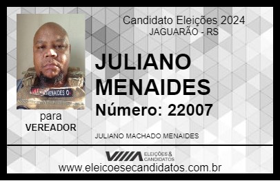 Candidato JULIANO MENAIDES 2024 - JAGUARÃO - Eleições