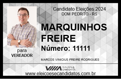 Candidato MARQUINHOS FREIRE 2024 - DOM PEDRITO - Eleições