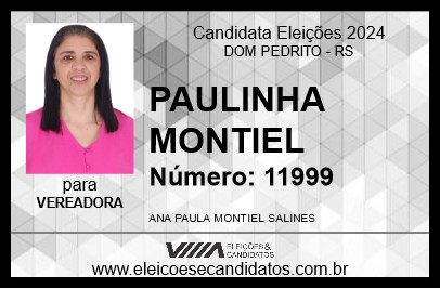 Candidato PAULINHA MONTIEL 2024 - DOM PEDRITO - Eleições