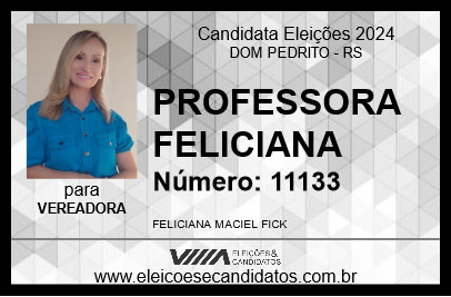 Candidato PROFESSORA FELICIANA 2024 - DOM PEDRITO - Eleições