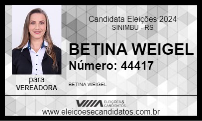 Candidato BETINA WEIGEL 2024 - SINIMBU - Eleições