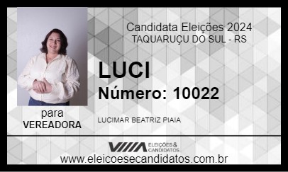 Candidato LUCI 2024 - TAQUARUÇU DO SUL - Eleições