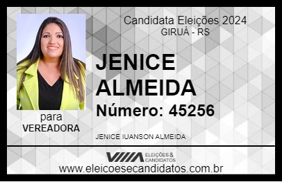 Candidato JENICE ALMEIDA 2024 - GIRUÁ - Eleições