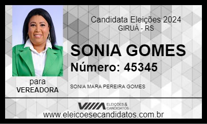 Candidato SONIA GOMES 2024 - GIRUÁ - Eleições