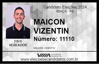 Candidato MAICON VIZENTIN 2024 - IBIAÇÁ - Eleições