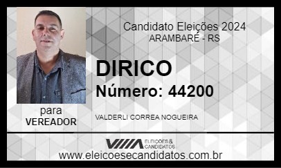 Candidato DIRICO 2024 - ARAMBARÉ - Eleições