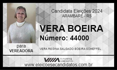 Candidato VERA BOEIRA 2024 - ARAMBARÉ - Eleições