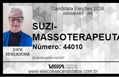 Candidato SUZI- MASSOTERAPEUTA 2024 - ARAMBARÉ - Eleições