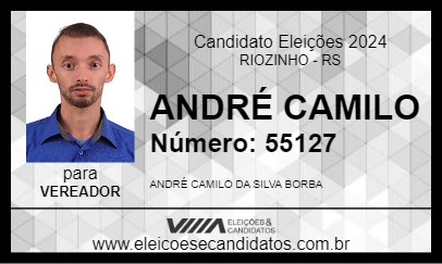 Candidato ANDRÉ CAMILO 2024 - RIOZINHO - Eleições