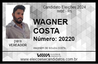 Candidato WAGNER COSTTA 2024 - IMBÉ - Eleições