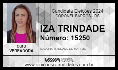 Candidato IZA TRINDADE 2024 - CORONEL BARROS - Eleições