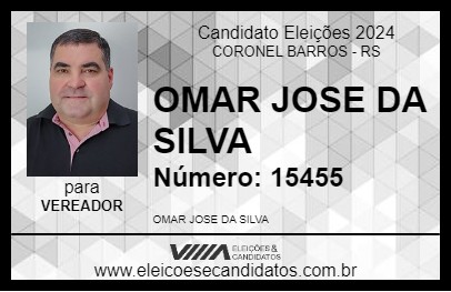 Candidato OMAR JOSE DA SILVA 2024 - CORONEL BARROS - Eleições