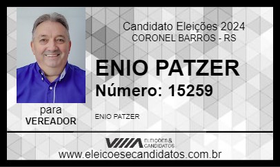 Candidato ENIO PATZER 2024 - CORONEL BARROS - Eleições