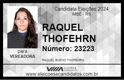 Candidato RAQUEL THOFEHRN 2024 - IMBÉ - Eleições