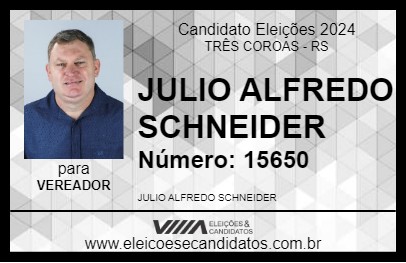 Candidato JULIO ALFREDO SCHNEIDER 2024 - TRÊS COROAS - Eleições