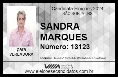 Candidato SANDRA MARQUES 2024 - SÃO BORJA - Eleições