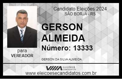 Candidato GERSON ALMEIDA 2024 - SÃO BORJA - Eleições