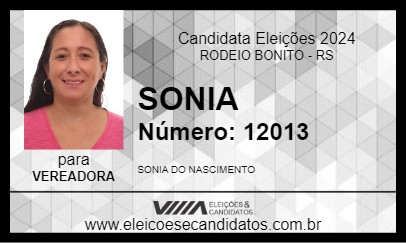 Candidato SONIA 2024 - RODEIO BONITO - Eleições