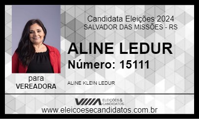 Candidato ALINE LEDUR 2024 - SALVADOR DAS MISSÕES - Eleições