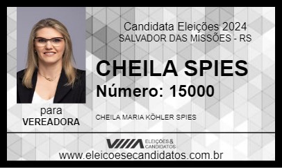 Candidato CHEILA SPIES 2024 - SALVADOR DAS MISSÕES - Eleições