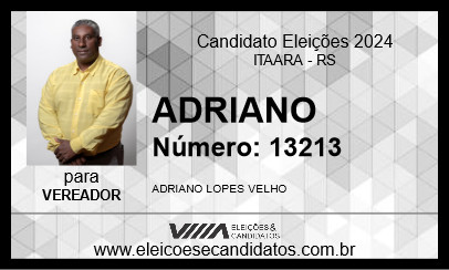 Candidato ADRIANO 2024 - ITAARA - Eleições