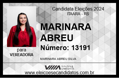 Candidato MARINARA ABREU 2024 - ITAARA - Eleições