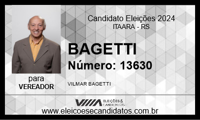 Candidato BAGETTI 2024 - ITAARA - Eleições