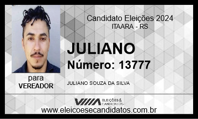 Candidato JULIANO GALIANO 2024 - ITAARA - Eleições