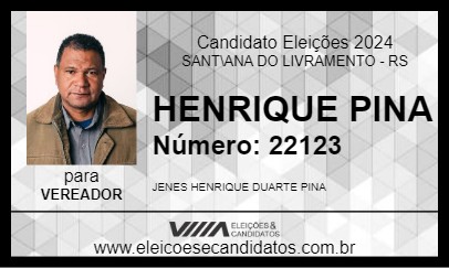 Candidato HENRIQUE PINA 2024 - SANT\ANA DO LIVRAMENTO - Eleições