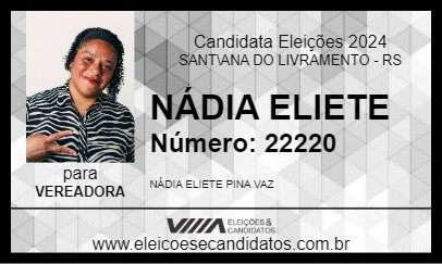 Candidato NÁDIA ELIETE 2024 - SANT\ANA DO LIVRAMENTO - Eleições