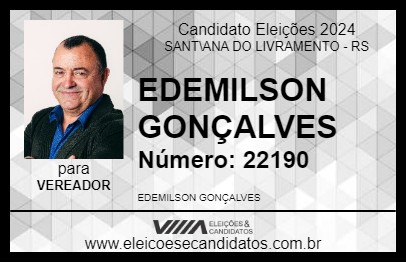 Candidato EDEMILSON GONÇALVES 2024 - SANT\ANA DO LIVRAMENTO - Eleições